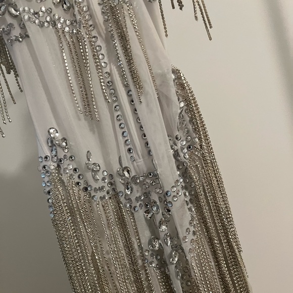 Rhinestone Dress/Bodysuit in White - Picture 3 of 11
